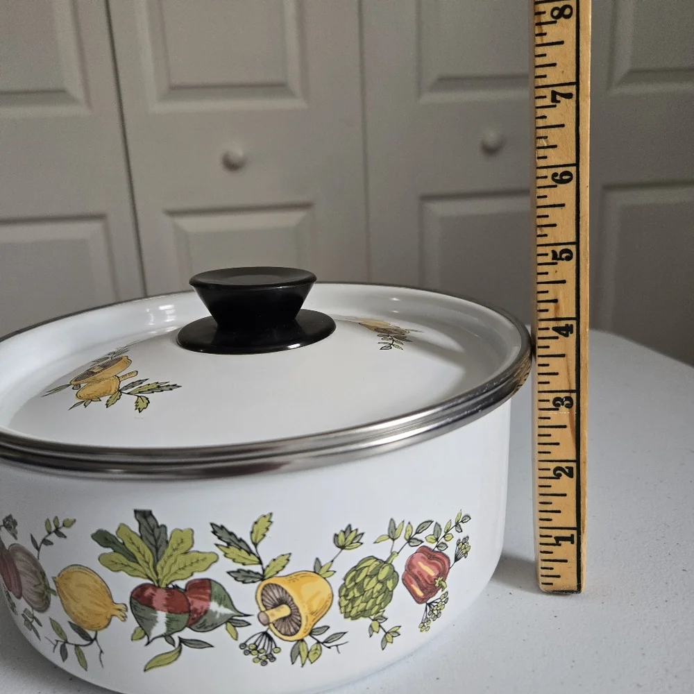 Vintage Gemini International Spice Of Life Mushroom Enamel Pot